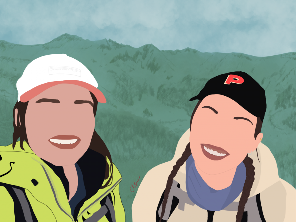 Illustration d'un couple à la montagne
