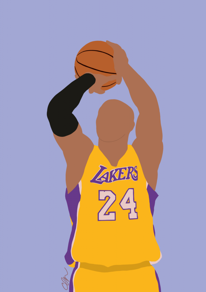 Illustration de Kobe Bryant en train de shooter
